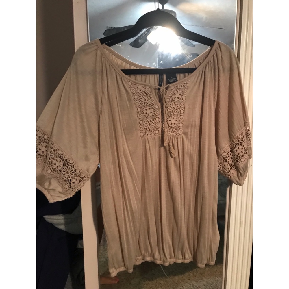 Tan flowy shirt